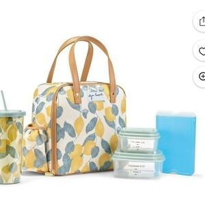 Stylish Leaf Print Lunch Set with Accessories Artist Collection Deluxe Lunch Kit